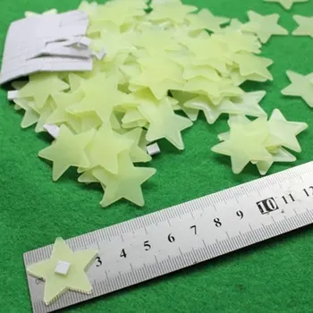 100vnt 3CM 3D Šviesos Žvaigždė Siena Lipdukas Liuminescencinės Vaikai Miegamojo Lubų Namų Dark Star Sienų Lipdukai Festivel Dekoras
