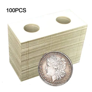 100vnt 40mm Kartono Monetos Turėtojų Saugojimo Įrašą atveju popieriniai maišeliai Apversti Popieriaus Lentos Monetų Kolekciją Turėtojai Prekių Flip