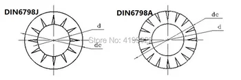 100vnt DIN6798A Išorės ar DIN6798J Vidaus Dantyta M3 M4 M5/6/8/10 Nerūdijančio Plieno Tarpikliai Tarpinė Dantytas Žiedas Poveržlė
