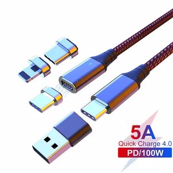 100W Magnetinio PD Greito Įkrovimo Micro Kabelį, Tipas C C Tipo Duomenų Kabelį, Skirtą 