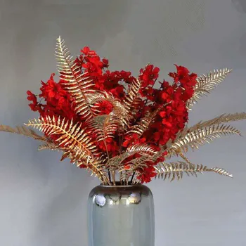 105 CM, 80 CM Dideli Dirbtiniai Augalai Aukso Plastiko Palmių Filialas Gėlių kompozicijų Medžiagos Vestuvių Lapai Namų Puošybai