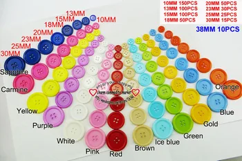 10MM~38 MM spalvomis Dažytos, Plastikiniai marškinėliai mygtukų apdaila kailio batai siuvimo, drabužių priedų prekės ženklo drabužių mygtuką P-112