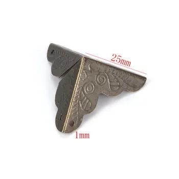 10pc Antikvariniai Baldai Papuošalų Dėžutė Kampe, Kojos Medinės Atveju Kampe Raštas Bronzos Tonas Gėlių Modelio Raižyti Amatų Reikmenys