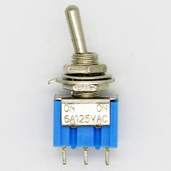 10pc/DAUG Blue Mini MTS-102 3-Pin SPDT APIE-6A 125VAC Miniatiūriniai Perjungimo Jungikliai