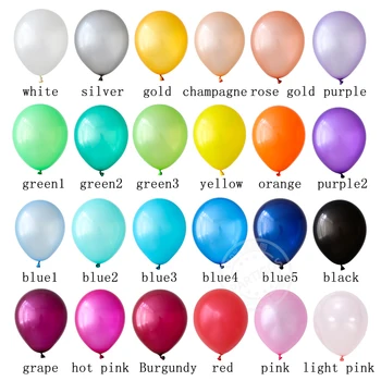 10vnt 10/12 colių pearl lateksiniai balionai visos spalvos, pripučiami oro vestuves apdailos kamuoliukus su gimtadieniu Baby Shower balionas