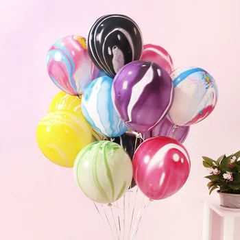 10vnt 10inch 5Color Marmuro Agatas Lateksiniai Balionai Vienaragis Šalies Baloons Baby Shower Gimtadienio Apdailos Šalis Tiekia Oro Globos