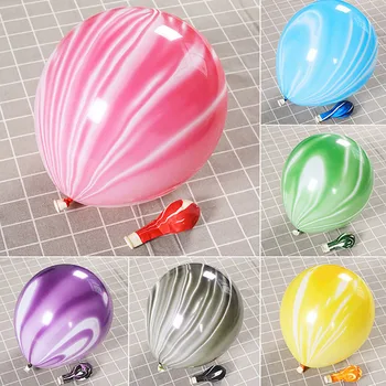 10vnt 10inch 5Color Marmuro Agatas Lateksiniai Balionai Vienaragis Šalies Baloons Baby Shower Gimtadienio Apdailos Šalis Tiekia Oro Globos