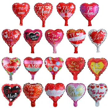 10vnt 10inch ispanijos TE AMO folija balionai Raudona meilės širdis globos vestuvių Valentino Dienų, šalis dekoro gimtadienio prekes