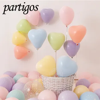 10vnt 10inch širdies balionai macaron spalvos lateksiniai balionai matinės spalvos balionus, gimtadienio dekoravimas vestuvių puošimas išpūsti pasaulio