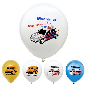 10vnt 12inch Policijos, Greitosios pagalbos, Mokyklos, Autobusų Konfeti Lateksiniai Balionai Automobilių Tema Baby Shower Gimtadienio Apdailos Ballon Globs