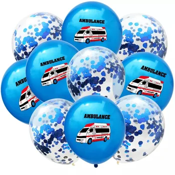 10vnt 12inch Policijos, Greitosios pagalbos, Mokyklos, Autobusų Konfeti Lateksiniai Balionai Automobilių Tema Baby Shower Gimtadienio Apdailos Ballon Globs