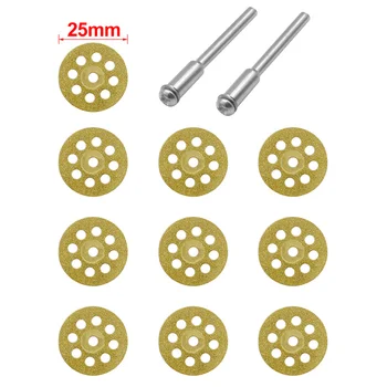 10vnt 22 mm 25 mm 30 mm Mini Diamond pjauti Aukso Pjovimo Peilis + 2vnt Lazdele, Šlifavimo, Gręžimo Adapteris Rotacija