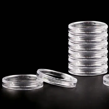 10vnt 27mm Skaidrus Apvalus Pakuotėje Švyturio Monetos Turėtojas plastikinės Kapsulės monetų dėžutė vitrinos