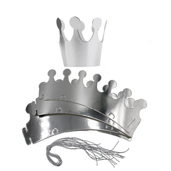 10vnt Auksas, Sidabras Gimtadienio Bžūp Popierius Vaikams su Gimtadieniu Popieriaus Skrybėlės Princess Crown Šalis Dekoro Švenčių Šalies Prekių