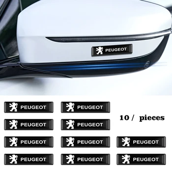 10VNT Automobilių Optikos Ilgai Epoksidinės Dervos Logotipas Ženklelis LSticker Lipdukai Peugeot 206 308 307 207 208 3008 407 508 2008 m. RCZ Priedų
