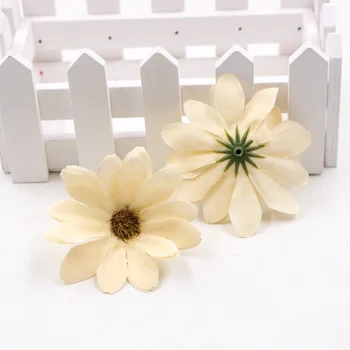 10vnt/daug 6cm Šilko retro daisy dirbtinių gėlių galvos vestuvių dekoravimas 