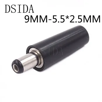 10vnt/daug DC 5.5x2.5 mm 5.5 * 2.5 MM Maitinimo kabelis Male Plug Jungtis Adapteris Plastiko 9MM 5.5*2.5 mm moteris