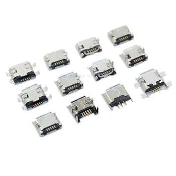 10vnt/daug Micro USB 5 Pin SMT Lizdo Jungtis B Tipo Moterų Įdarbinimo SMD CINKAVIMAS USB Įkrovimo Jungtys