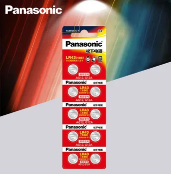 10vnt/daug Panasonic AG12 LR43 186 0%Hg Laikrodžiai, Žaislai 1,5 V Ląstelių Šarminės baterijos skaičiuoklė 0%Hg