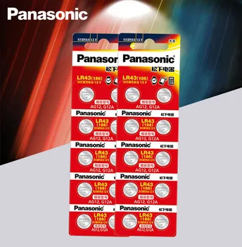 10vnt/daug Panasonic AG12 LR43 186 0%Hg Laikrodžiai, Žaislai 1,5 V Ląstelių Šarminės baterijos skaičiuoklė 0%Hg