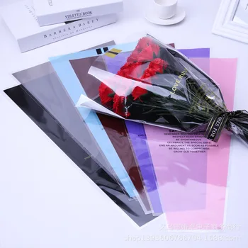 10VNT Floristas Plastikinių Gėlių Pakavimo Maišeliai Vieną Rose Krepšiai Gėlių Vyniojimo Popieriaus Valentino dienos Rožių Krepšys