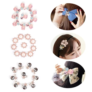 10vnt Gėlių Cirkonio Mygtukai Pearl mygtuką Diamante crystal Bow vestuvių Nuotaka Valdos Scrapbooking Aksesuarų, Drabužių Siuvimo,