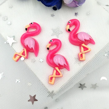 10VNT Kawaii Dervos Animacinių filmų Gyvūnų Flamingo Flatback Embellishment Amatų Figūrėlės Namų Puošybai Mini Duomenys
