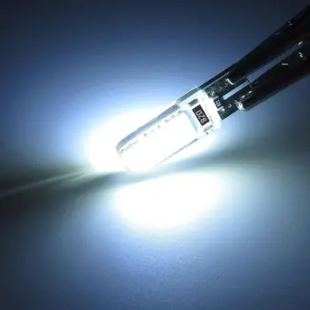 10vnt LED Automobilio Lemputė T10 SMD 5050 Vandeniui Balta Pleišto Lengvųjų Automobilių, Mažų Lempučių Šviesos Diodų Kamieno Lempos