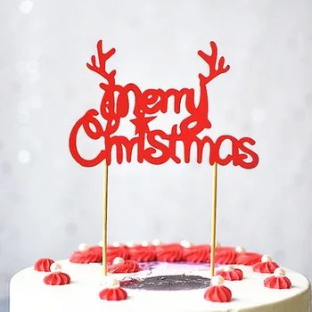 10vnt/maišas, 3 Dizaino Linksmų Kalėdų Tortas Toppers Rose Gold Elnias Snaigės Šalies Kalėdų Dekoracija Namuose Šalies Prekių
