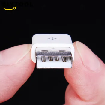 10VNT Male USB Jungties Rinkinys 5P 5pin USB 2.0 Plug Tipo PASIDARYK pats Komponentai Balto Plastiko Dangtis