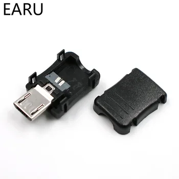10vnt Micro USB 5 Pin T Port Male Kištuko Lizdo Jungtis su Plastiko Dangtelis, skirtas 