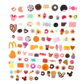 10vnt Mini Maisto Pyragai, Spurgos Sausainių Lėlių Miniatiūrinės Virtuvės Puošmena, Vaikams, Vaikas, Atsitiktinai Išsiųstas Mišrios Maisto produktų Rinkinys