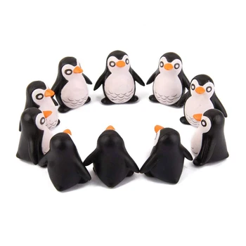 10vnt Miniatiūriniai Pingvinas Statulėlės, Pasakos Sodo Kraštovaizdžio Sodo Bonsai Dekoras Vaikų Žaislas
