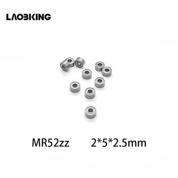 10vnt MR52 Z 2X5X2.5mm Mažo greičio Mini Rutuliniai Guoliai su giliais Miniatiūriniai MR52ZZ MR52Z L-520ZZW52 2*5*2.5 mm Nauja