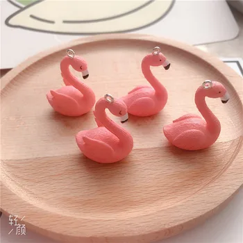 10vnt/pak Flamingo Dervos Pakabukai Amatų Plastikiniai Pakabukai Auskarai 