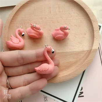 10vnt/pak Flamingo Dervos Pakabukai Amatų Plastikiniai Pakabukai Auskarai 