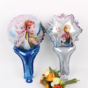 10vnt Princesė balionai snieguolė Elsa folija ballon Gimtadienio dekoracijos vaikams ranka laikykite stick pripučiami globos dovana žaislai