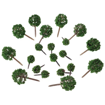 10vnt Rutulio formos Gėlių Modelio Medžių Mišraus Medžio Modelį Kraštovaizdžio Medžių Traukinio Maketo Sodo Dekoracijos Miniatiūriniai
