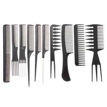 10vnt/Set Professional Anti-static Plaukų Šukos Nustatyti Salonas, Kirpykla, Plaukų Pjovimo Šukos Pro Šukuosenų Hairbrush Plaukų Formavimo Priemonės