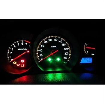 10vnt T5 LED Automobilių Auto LED 1 led smd COB Pleišto Lemputė, LED Lempos galiniu langu Priemonė, Baltos, Rožinės Ledo Mėlyna Raudona Geltona Žalia