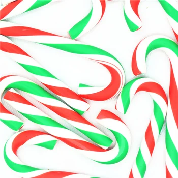10VNT Žalia-Raudona-Balta Spalva Polimero Molis Kalėdų Saldainiai Cukranendrių Miniatiūros|Kalėdų Eglutė įrengimas|Kalėdų Šalies Prekių
