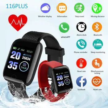 116plus Vandeniui Išmaniųjų Laikrodžių Apyrankės Širdies ritmas, Kraujo Fitness Tracker Android/iOS Smart apyrankė veikia Žingsniamačiai 2020 m.