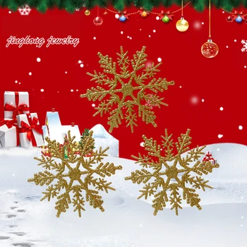 12 vnt Snaigės Šalies Prekių Puošimas Ornamentais, Kalėdų Dekoracijos Kalėdų Snaigės Aukso Milteliai, Plastiko 24pcs 10cm Sniego