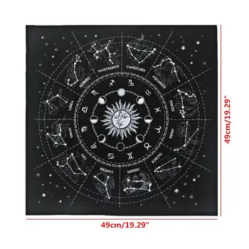 12 Žvaigždynų Taro Kortų Staltiesė Aksomo Būrimą Altoriaus Medžiaga Stalo Žaidimas Likimo Astrologija 