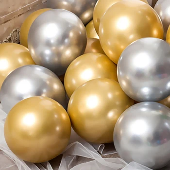 12inch 20-30pcs didelis balionas metalo vestuvių balionu, gimimo šalis dekoro helio balionas pakilo auksas, sidabras lateksiniai balionai