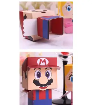 12Pcs/daug Linksmas Super Mario Naudai Dėžės, Popieriaus Šokolado Dėžės Šalis, Dovanų Pakavimo Dėžutės