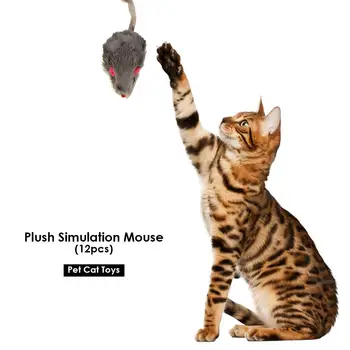 12pcs Pliušinis Catmint Modeliavimas Pelės Katė Pet Katžolių Dantį Interaktyvus Žaislas Katėms Prekių Spalva atsitiktinai