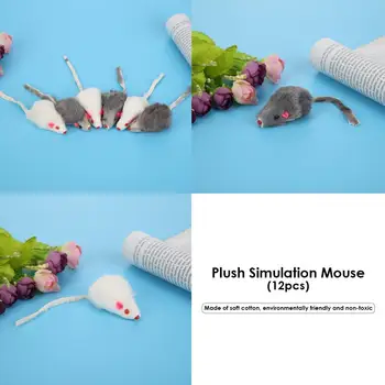 12pcs Pliušinis Catmint Modeliavimas Pelės Katė Pet Katžolių Dantį Interaktyvus Žaislas Katėms Prekių Spalva atsitiktinai