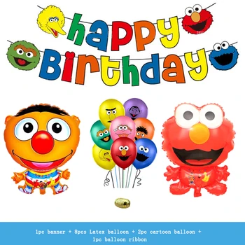 12pcs/set vaikai ballon globos Sesame Street Helio Balionų Šalis Dekoro Reklama Už Gimtadienio Apdaila