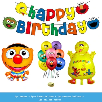 12pcs/set vaikai ballon globos Sesame Street Helio Balionų Šalis Dekoro Reklama Už Gimtadienio Apdaila